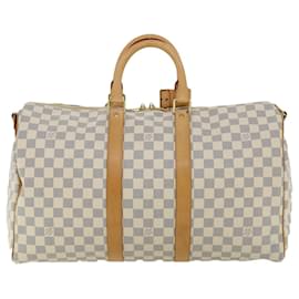 Louis Vuitton-LOUIS VUITTON Damier Azur Keepall Bandouliere 45 Boston Bag N48223 auth 32852a-Other