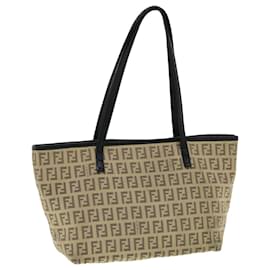 Fendi-FENDI Zucchino Canvas Tote Bag Beige Auth rd3636-Beige