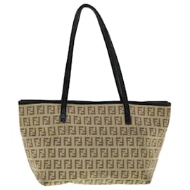 Fendi-FENDI Zucchino Canvas Tote Bag Beige Auth rd3636-Beige