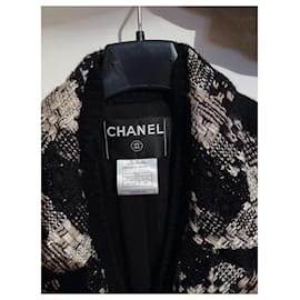 Chanel-Chanel Tweedmantel-Schwarz
