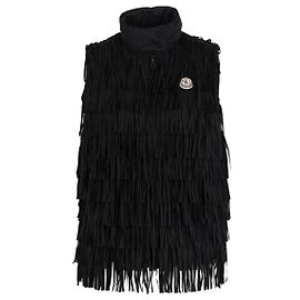 Chaleco con flecos Moncler Negro