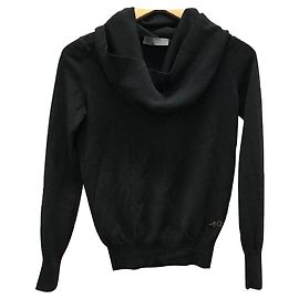 *MCQ ALEXANDER McQUEEN Damen S-Größe Wolle Langarm Pullover Rollkragen Schwarz Schwarz