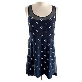 Diane Von Furstenberg Robe cloutée en cristal Abrielle Bleu Marine
