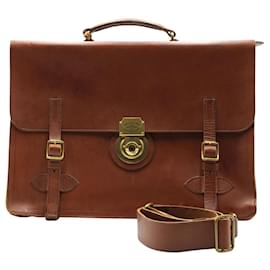 Polo Ralph Lauren-Brown Vintage Leather Briefcase-Brown