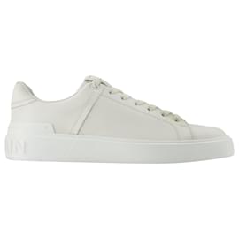 Balmain-B Court Sneakers - Balmain - White - Leather-White