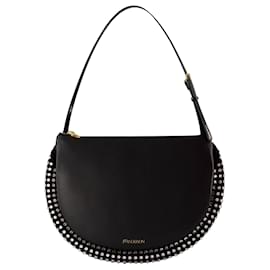 JW Anderson-Bolsa Hobo de Cristal Bumper-Moon - J.W. Anderson - Preto - Couro-Preto