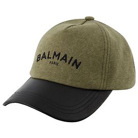 Balmain Boné de beisebol cáqui em algodão Verde Caqui
