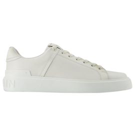 Tênis B Court - Balmain - Branco - Couro Branco
