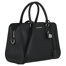 Alexander Mcqueen-Alexander McQueen Small Padlock Leather Handbag-Black