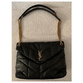 Saint Laurent Loulou Puffer Medium shoulder bag Black