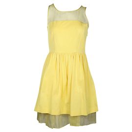 Max & Co Robe de cocktail jaune vif avec devant en maille Jaune