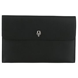 Alexander McQueen Umschlag Ledertasche Schwarz