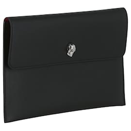 Alexander Mcqueen-Alexander McQueen Envelope Leather Pouch-Black