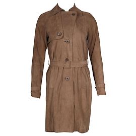 Hugo Boss Gabardina de couro de cabra marrom Marrom