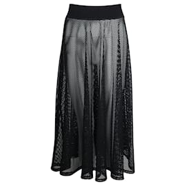 Dkny Schwarzer Mesh-Midirock Schwarz