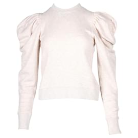 Ulla Johnson-Beige Cotton Pullover with Puff Sleeves-Flesh