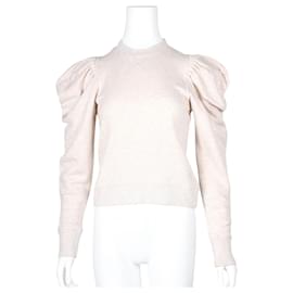 Ulla Johnson-Beige Cotton Pullover with Puff Sleeves-Flesh