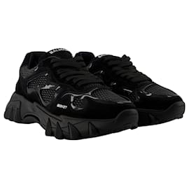 Balmain-B-East Sneakers in Black Leather-Black