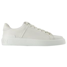 Baskets B Court - Balmain - Blanc - Cuir Blanc