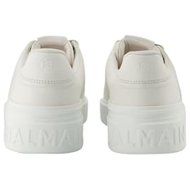 Balmain-B Court Sneakers - Balmain - White - Leather-White