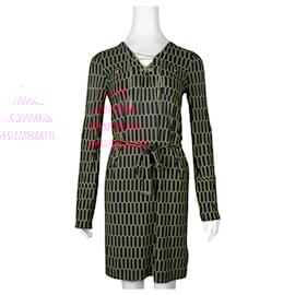 Michael Kors-Red and Navy Long Sleeve Dress-Red