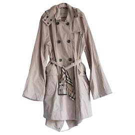 Burberry-Trench coat bege BURBERRY com capuz removível 14 ANS B.E-Bege