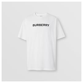 Burberry-T-shirt oversized em algodão orgânico-Branco