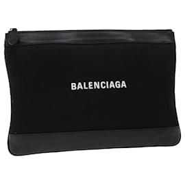 Balenciaga-Bolsa Clutch BALENCIAGA Lona Preta 568024 auth 33118-Preto
