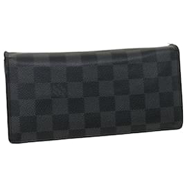 Louis Vuitton-LOUIS VUITTON Damier Graphite Portefeuille Brazza Long Wallet N62665 auth 33295-Other