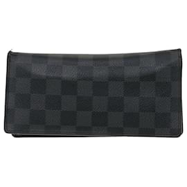Louis Vuitton-LOUIS VUITTON Damier Graphite Portefeuille Brazza Long Wallet N62665 auth 33295-Other