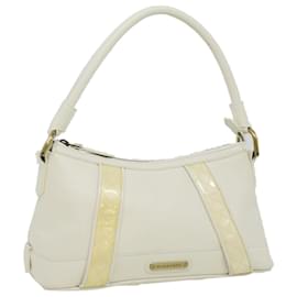 Burberry-BURBERRY Shoulder Bag Leather White Auth am3357-White