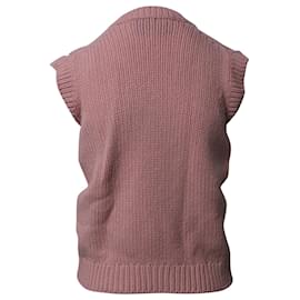 Gucci-Gucci verzierte Strickweste mit Zopfmuster aus rosa Wolle-Pink