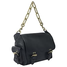 Mulberry-Mulberry Gold Chain Satchel Shoulder Bag in Black Leather -Black