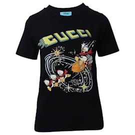 Gucci-Gucci x Disney Donald Duck T-shirt in Black Cotton-Black