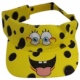 Moschino Spongebob Visor Cap in Yellow Print Wool-Blend Other
