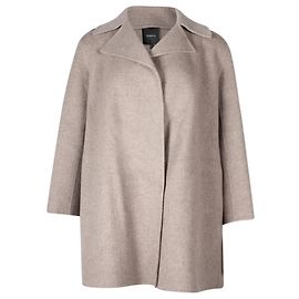 Theory Clairene Coat in Taupe Wool  Brown
