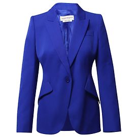 Alexander McQueen Krepp-Blazer aus blauer Wolle Blau