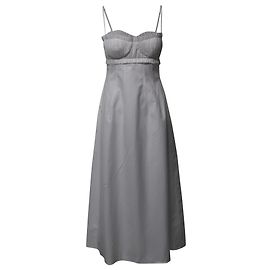 Vestido Khaite Felicia Bustier en Algodón Blanco Blanco