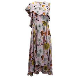 Maje-Maje One-shoulder Crepe Midi Dress in Floral Print Viscose-Other,Python print