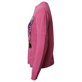 Gucci-Suéter de lana rosa con pato Donald de Gucci x Disney en intarsia-Rosa