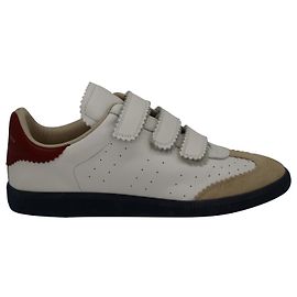 Isabel Marant Baskets Beth Tricolores en Cuir Blanc Blanc