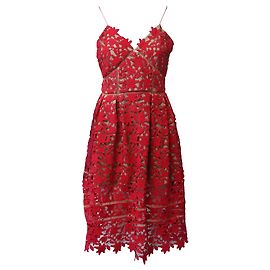 Self portrait Robe mi-longue Self-Portrait Azalea en polyester rouge Rouge