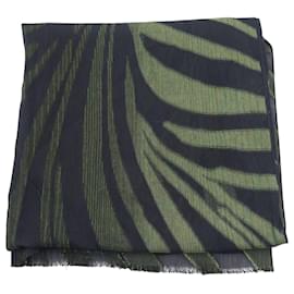 Nina Ricci-Nina Ricci bedruckter Schal aus schwarzer und grüner Viskose-Andere