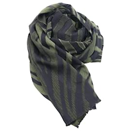 Nina Ricci-Nina Ricci bedruckter Schal aus schwarzer und grüner Viskose-Andere
