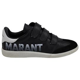Isabel Marant Velcro Sneakers in Black Leather Other