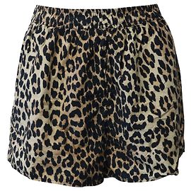 Shorts Ganni con estampado de leopardo en algodón multicolor Otro
