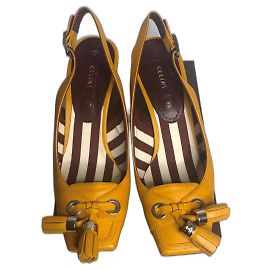 Celine Daoust Mustard Leather Pumps Mustard