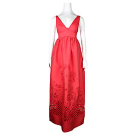 Temperley London-Red Halter Neck Long Dress -Red
