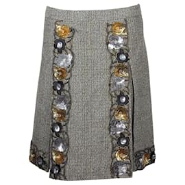 Miu Miu-Multicoloured A-Line Skirt with Sequins-Other