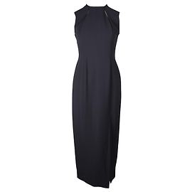 Elie Tahari Marineblaues Maxikleid mit Schlüsselloch Blau Marineblau